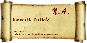 Neuvelt Anikó névjegykártya